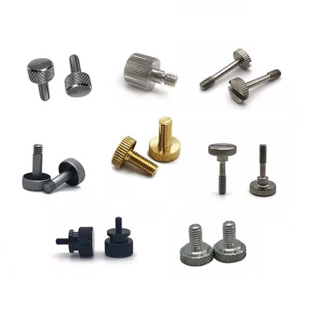 Tornillo de cabeza moleteada, acero inoxidable