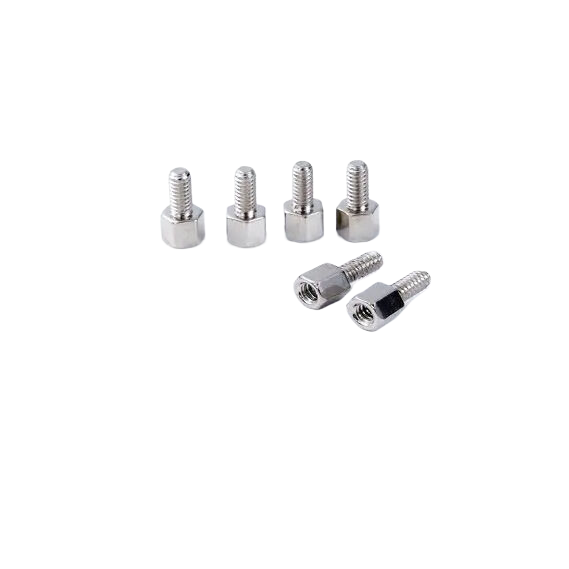 Separador hexagonal 4 40, acero, niquelado 